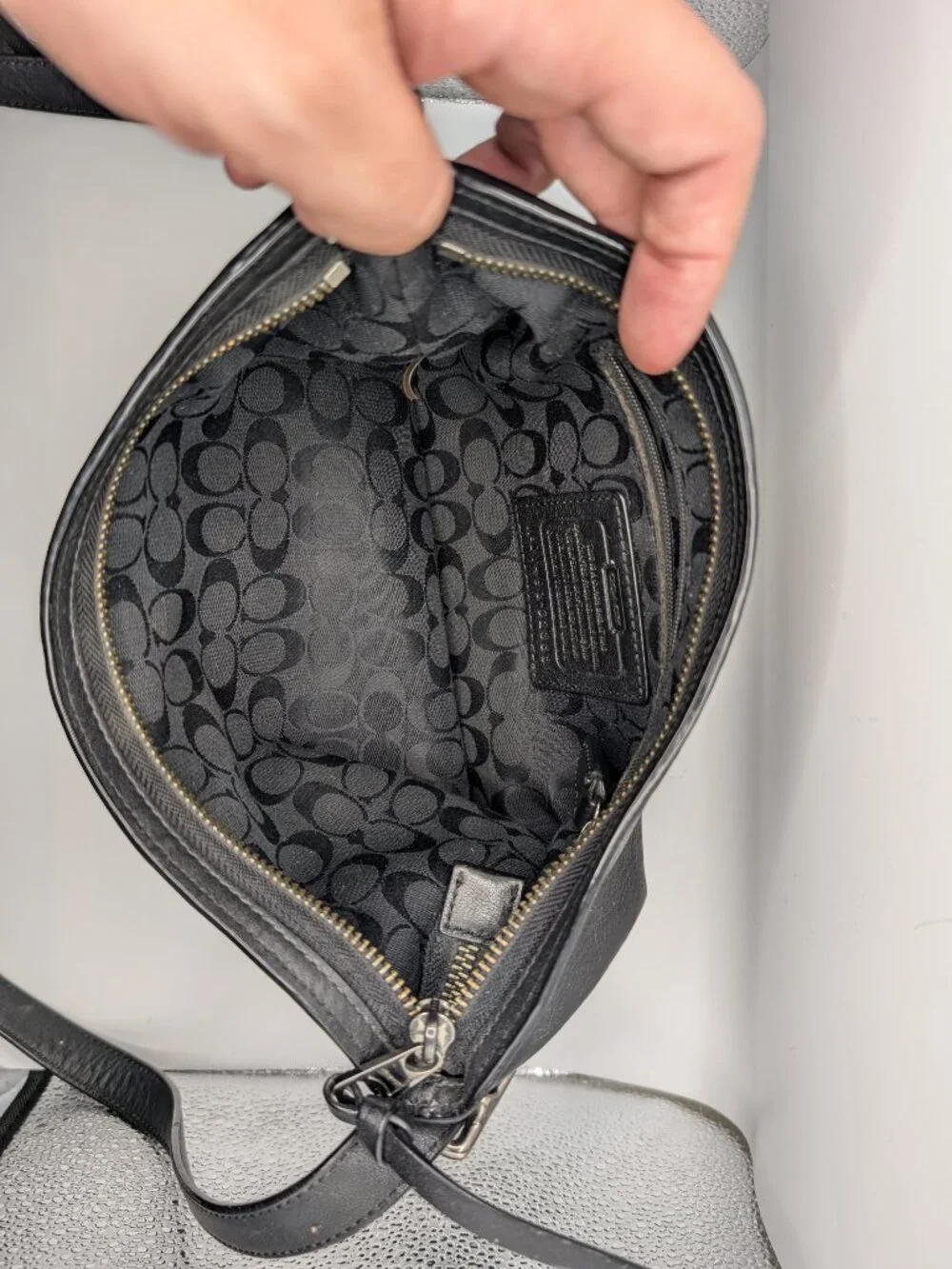 Coach Bleecker Mini Duffle Black Leather Crossbody Bag